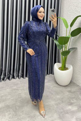 Afitap Tasarım Kalem Abiye 8038 Lacivert - YGS