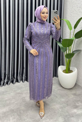 Afitap Tasarım Kalem Abiye 8038 Lila - YGS