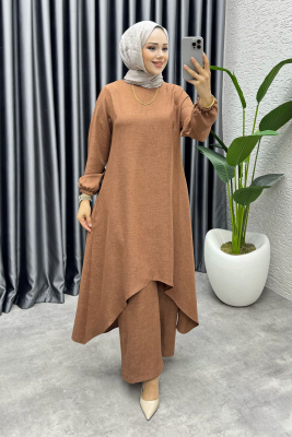 Afra Keten İkili Takım 1983 Kahve - FON