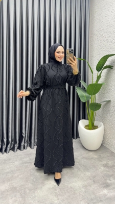 Bella Püsküllü Elbise 6223 Siyah - NWS