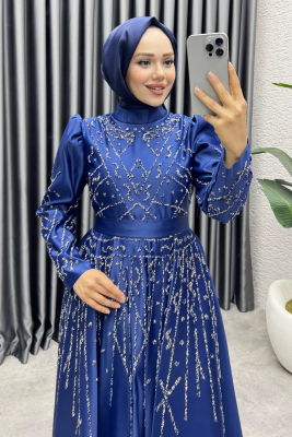Elsa Taş Detaylı Saten Abiye 6635 Laci - YGS (1)