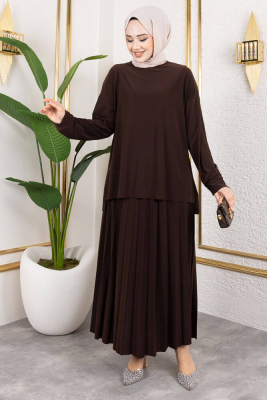 Eteği Piliseli Sandy Takım 1005 Kahverengi - Kalemen (1)