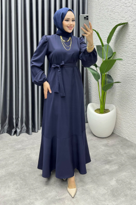 Eteği Volanlı Krep Elbise 1002 Laci - YGS