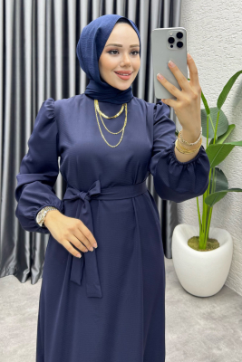 Eteği Volanlı Krep Elbise 1002 Laci - YGS (1)