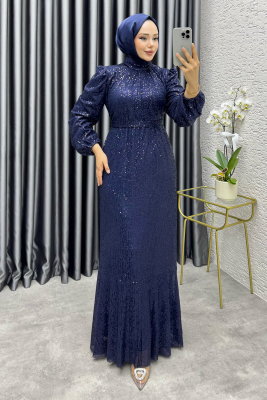 Gülçe Eteği Volanlı Payet Elbise 6651 Laci - YGS