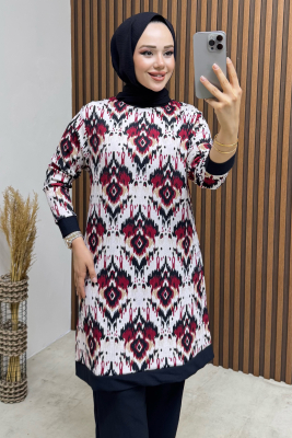 Etnik Desen Bürümcük Takım 4000 Bordo - BO (1)