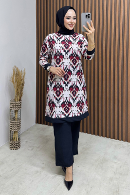 Etnik Desen Bürümcük Takım 4000 Bordo - BO