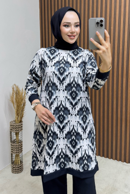  Etnik Desen Bürümcük Takım 4000 Siyah - BO (1)