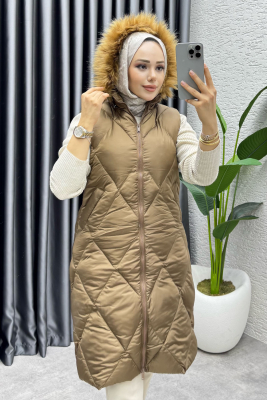  İkon Kapitone Şişme Yelek 4401 Kahve - MD (1)