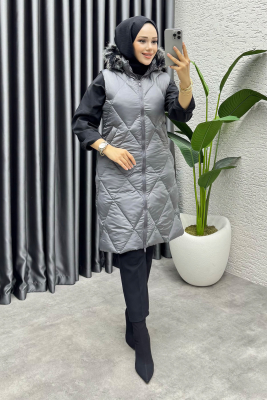 İkon Kapitone Şişme Yelek 4401 Gri - MD