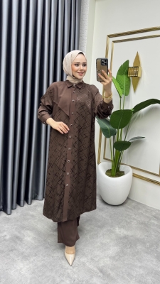  Jakarlı Kupra Takım 6223 Kahve - NWS