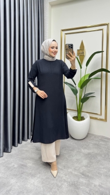 Kolu Pat Detaylı Aerobin Takım 1989 Siyah - FON