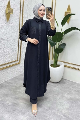 Leopar Garnili İkili Takım 6082 Siyah - NWS (1)