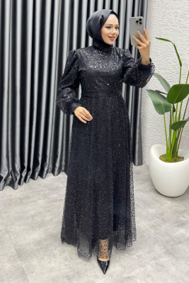 Maral Pullu Abiye 6653 Siyah - YGS