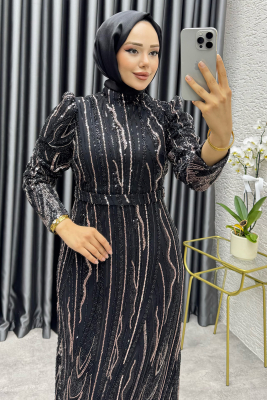 Maria Işıltılı Kalem Abiye 6644 Siyah - YGS (1)