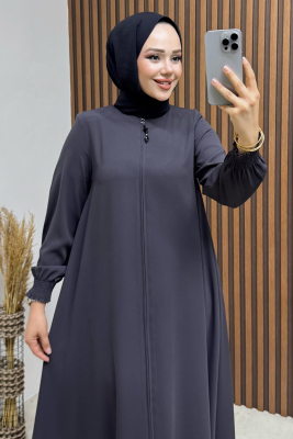 Mevlana Medine İpeği Ferace 1001 Antrasit - END (1)