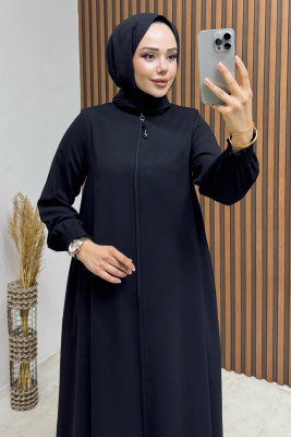 Mevlana Medine İpeği Ferace 1001 Siyah - END (1)