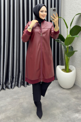 Nehir Kapitone Deri Kap 9010 Bordo - S