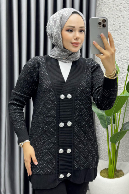  Nihal Simli Triko Takım 1321 Siyah - MT (1)