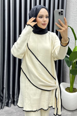 Nil Şal Detay Triko Takım 1206 Taş - MT (1)