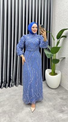 Nora Taşlı Kalem Abiye 8014 İndigo - YGS