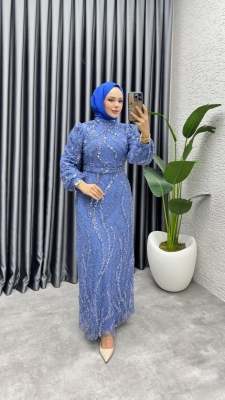 Nora Taşlı Kalem Abiye 8014 İndigo - YGS (1)