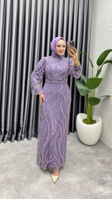 Nora Taşlı Kalem Abiye 8014 Lila - YGS (1)