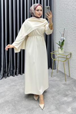 Nur Krep Elbise 3057 Taş - YVZ