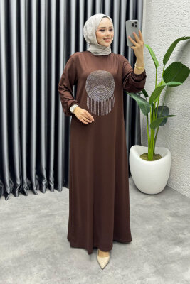 Sarnıç Elbise 3443 Kahve - UZ