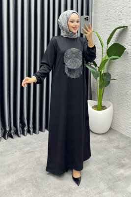 Sarnıç Elbise 3443 Siyah - UZ (1)
