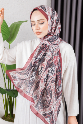 Sepya Soft Pamuklu Şal 7001 Bordo - TIN