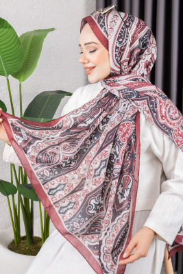 Sepya Soft Pamuklu Şal 7001 Bordo - TIN (1)
