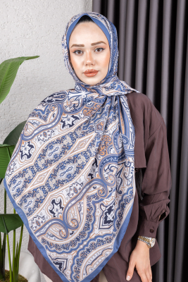 Sepya Soft Pamuklu Şal 7001 İndigo - TIN