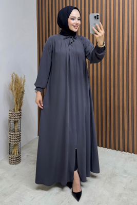 Yakası Bağlamalı Medine Ferace 2047 Antrasit - END