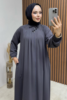 Yakası Bağlamalı Medine Ferace 2047 Antrasit - END (1)