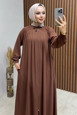 Yakası Bağlamalı Medine Ferace 2047 Kahve - END (1)