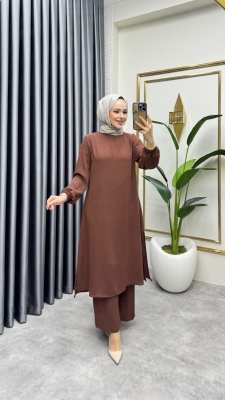 Yandan Yırtmaçlı Aerobin Takım 1988 Kahve - FON