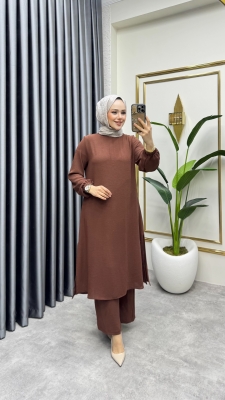 Yandan Yırtmaçlı Aerobin Takım 1988 Kahve - FON (1)