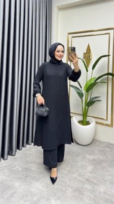 Yandan Yırtmaçlı Aerobin Takım 1988 Siyah - FON